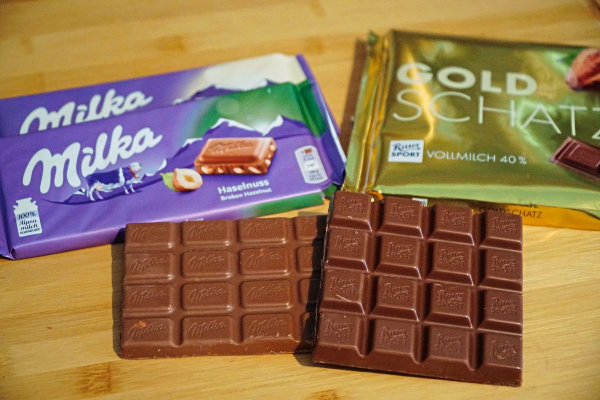 quadratische um Streit Schokolade